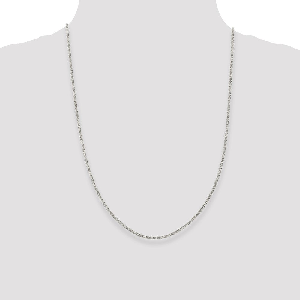 Sterling Silver 2mm Fancy Anchor Pendant Chain 24 Inches