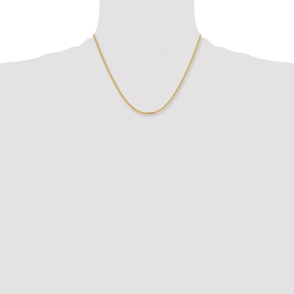 Stainless Steel Polished Yellow IP-plated 3mm 18in Curb Chain