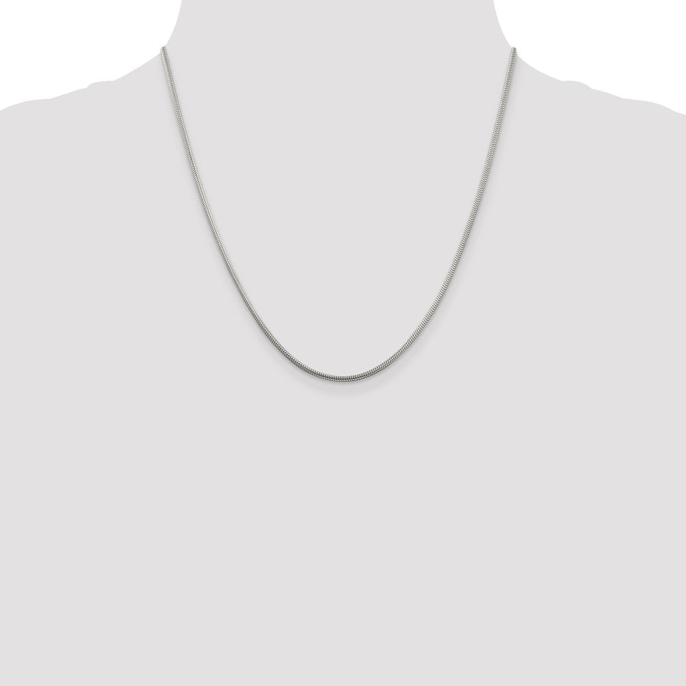 Sterling Silver 2mm Round Snake Chain 20 Inches