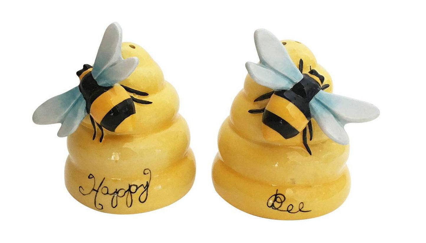 Blue Sky Ceramics Happy Bee Salt & Pepper Set, Multi