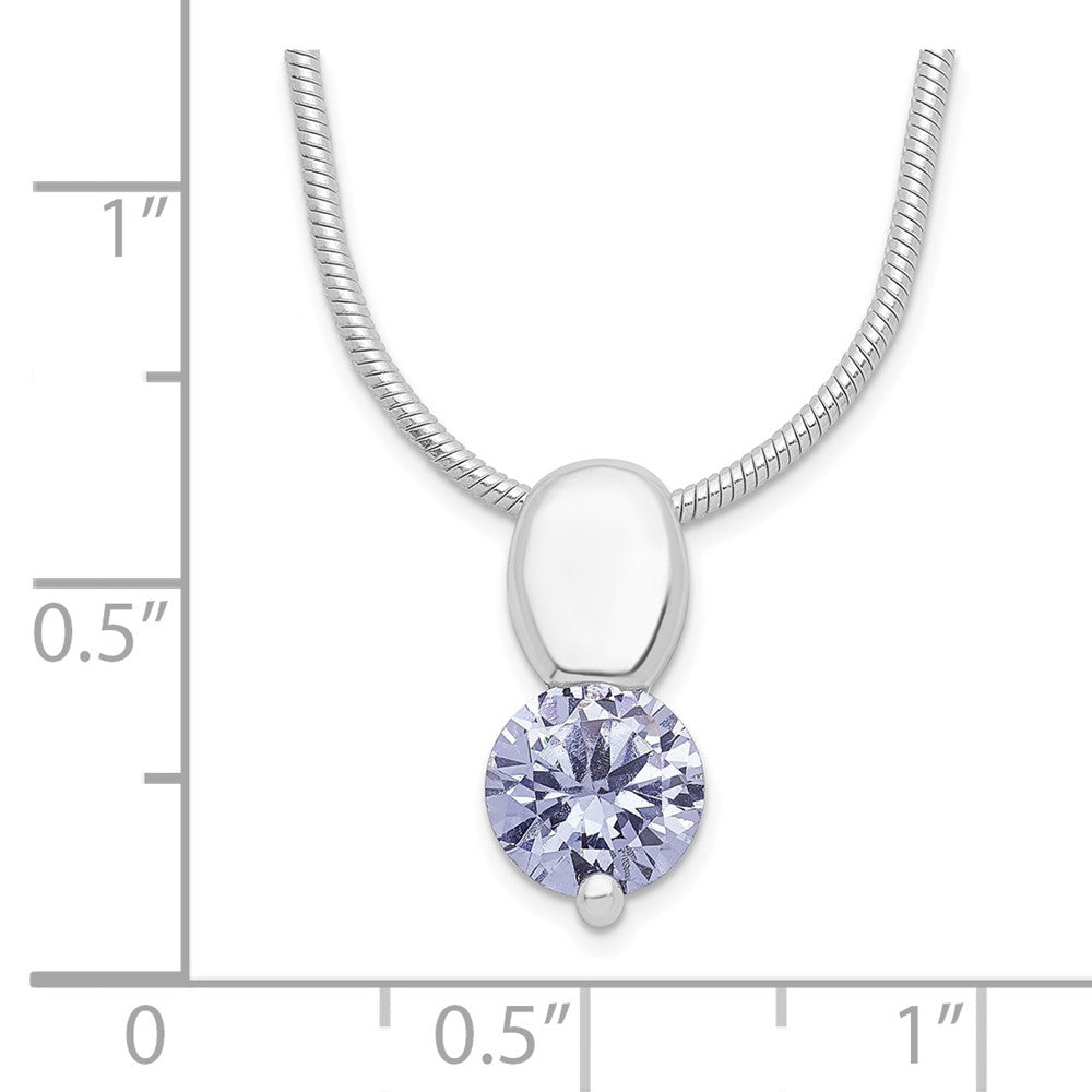 Sterling Silver Purple CZ Necklace