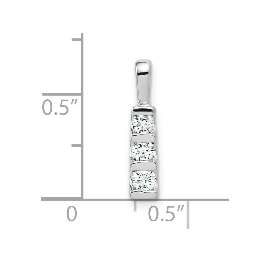 10kw Diamond 3 Stone Pendant
