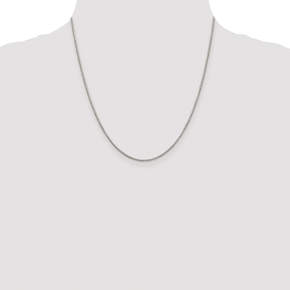 Sterling Silver Rhodium-plated 1.35mm 8 Sided Diamond-cut Box Chain