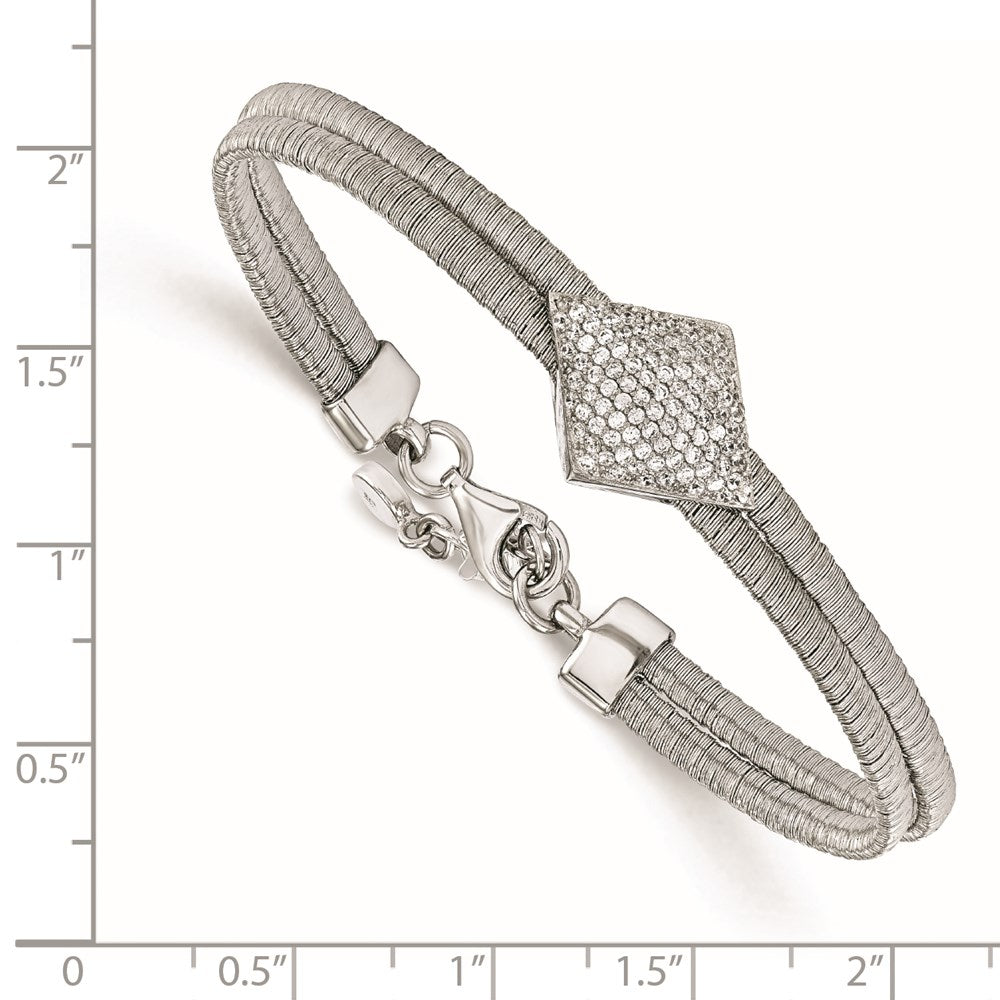 Sterling Silver CZ w/1in ext. Bracelet