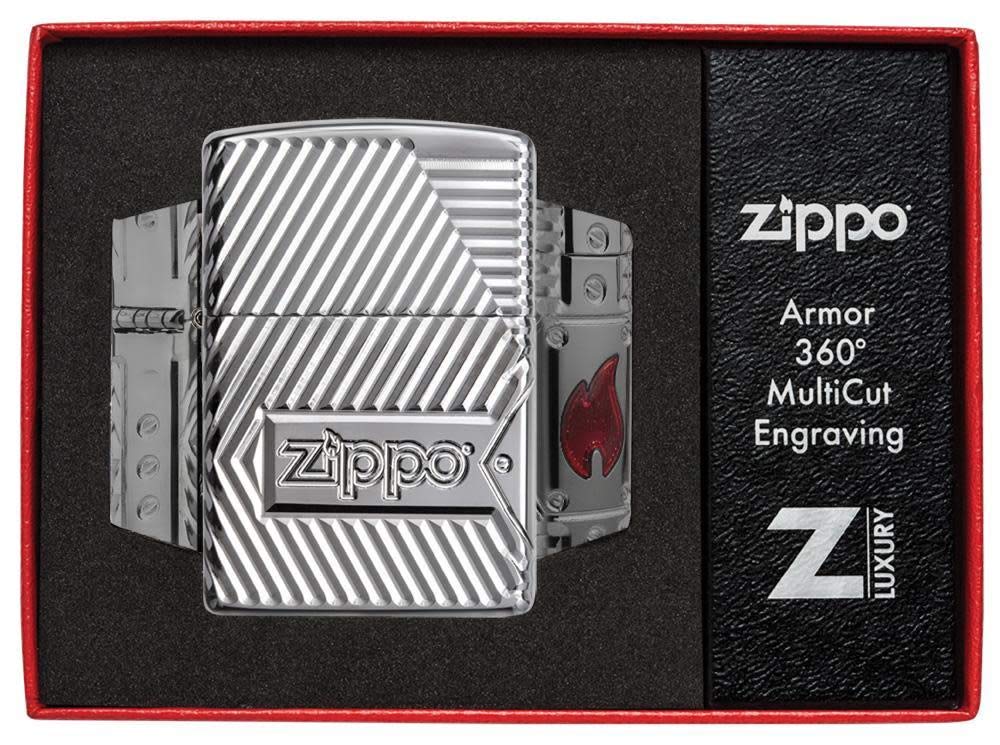 Zippo Zippo Bolts Design High Polish Chrome Pocket Lighter