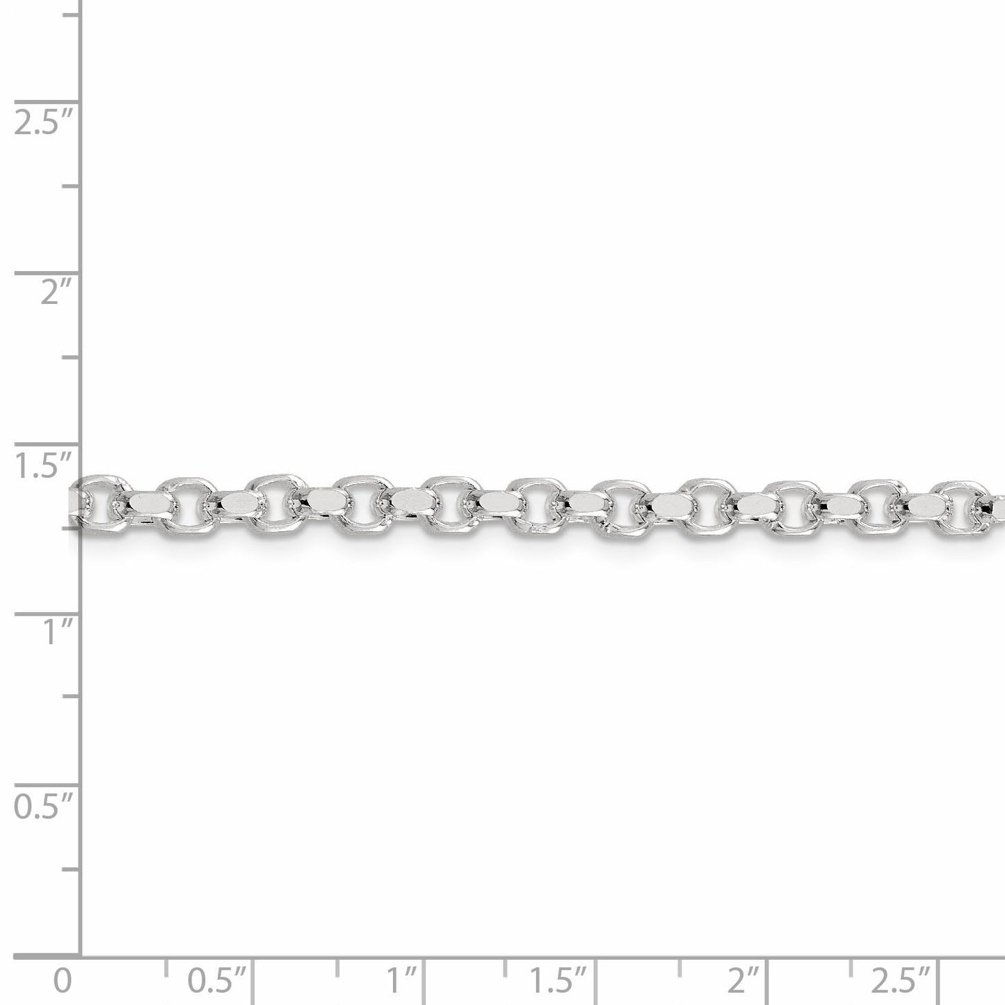 Sterling Silver 4mm Diamond-cut Rolo Chain 24 Inches