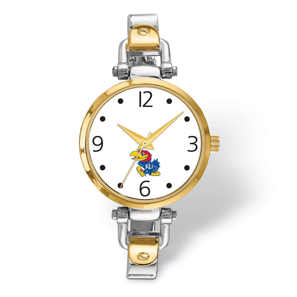 LogoArt University of Kansas Elegant Ladies 2-tone Quartz Bracelet Watch Q-UKS172