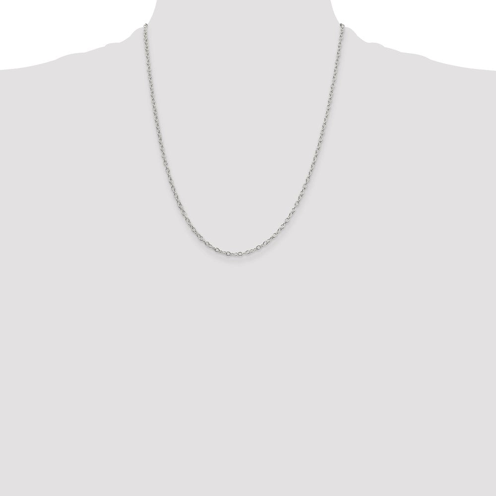 Sterling Silver 2.25mm Oval Cable Chain 22 Inches