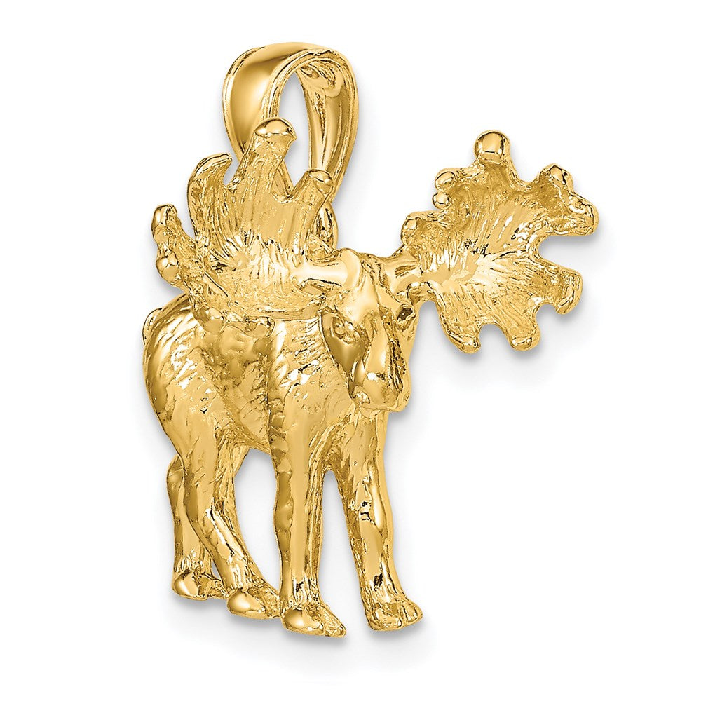14K 3-D Textured Moose Charm