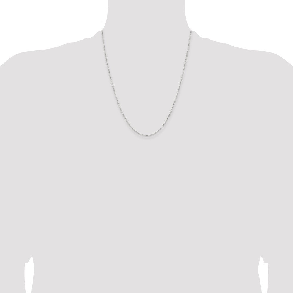 Sterling Silver 1.2mm Figaro Chain 22 Inches