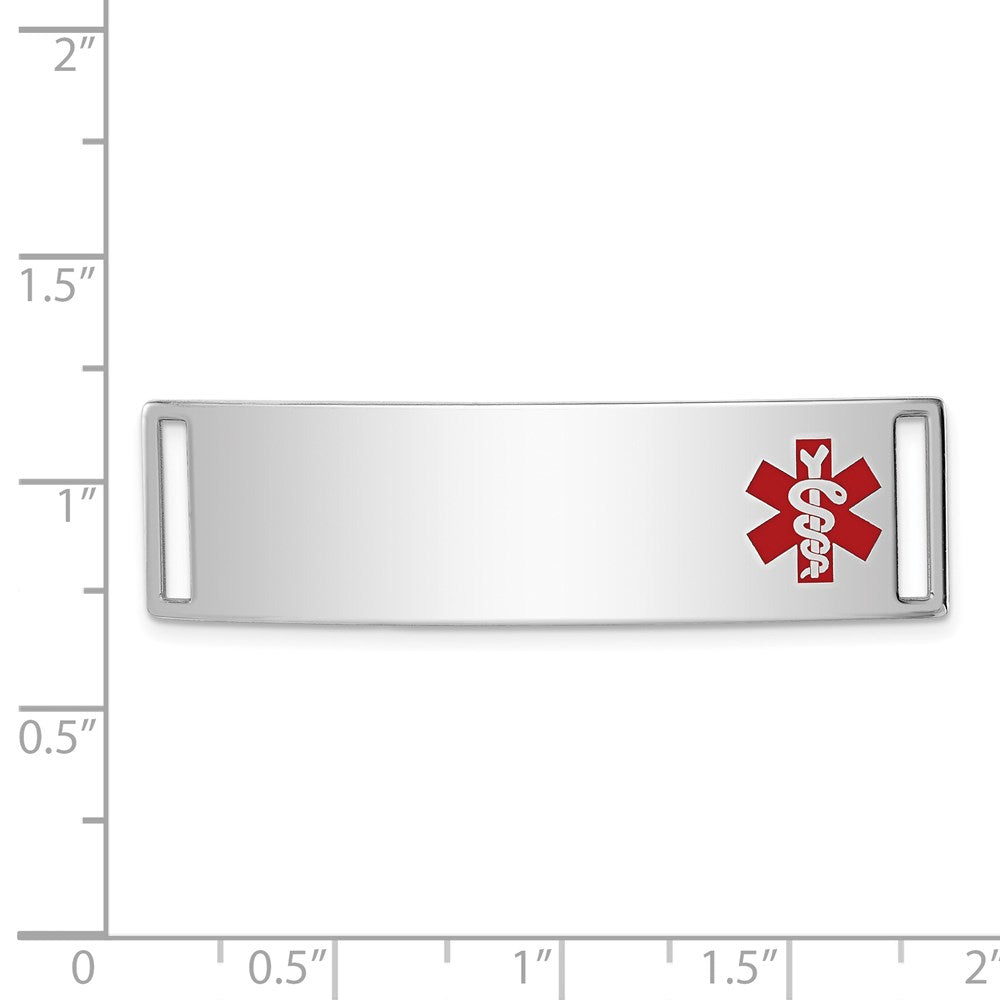 Sterling Silver Rhodium-plated Medical ID Plate 13 inches
