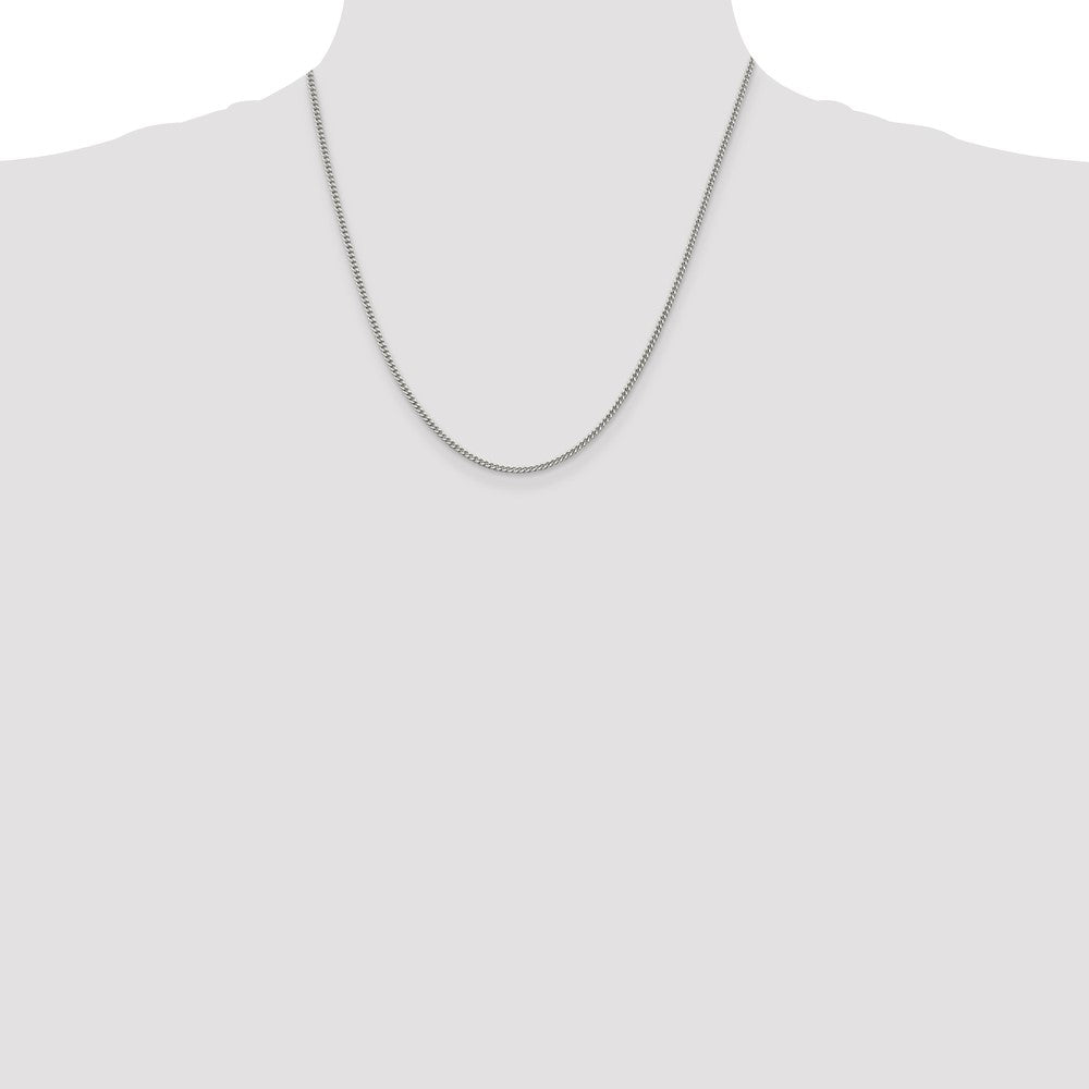 Sterling Silver 2mm Curb Chain 20 Inches