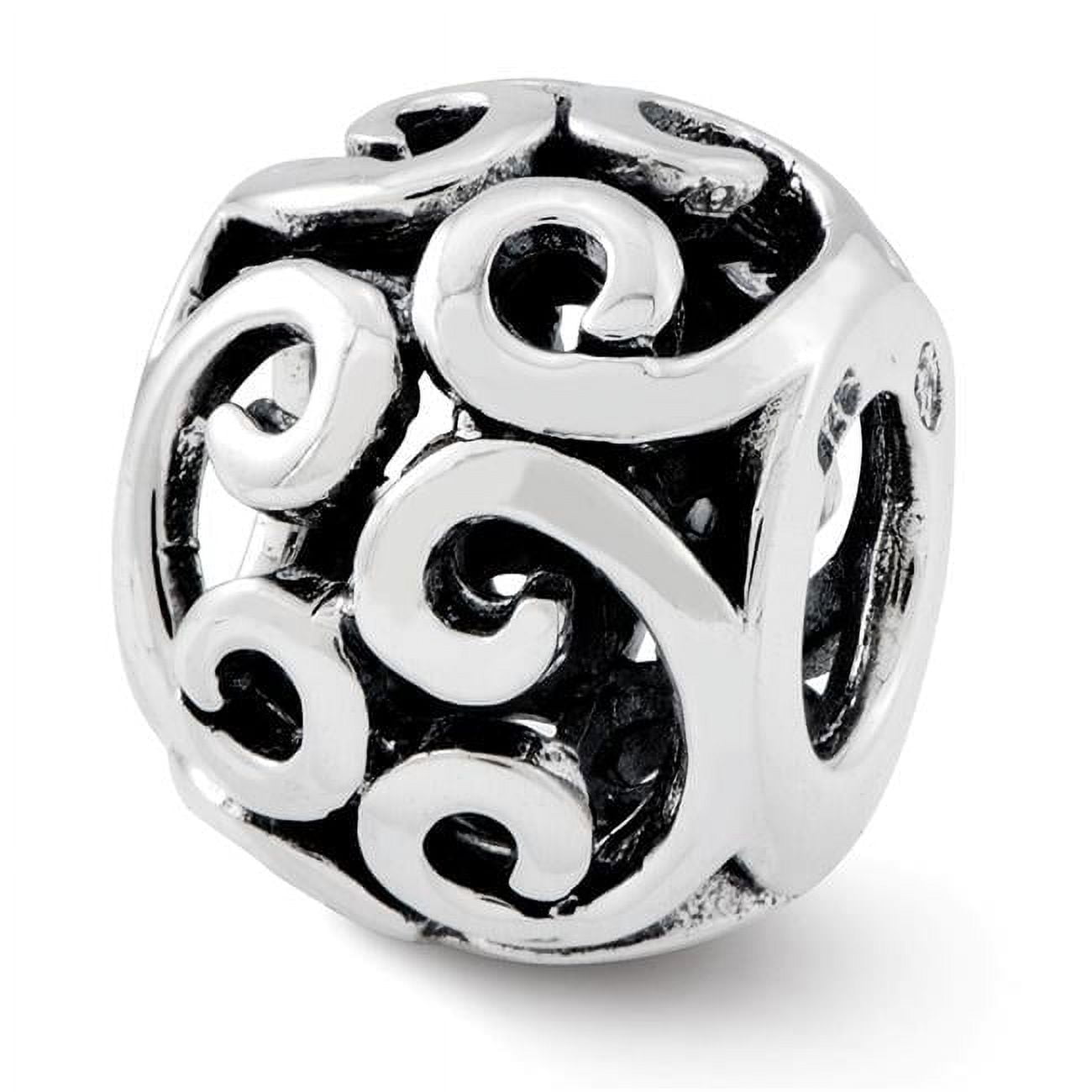The Black Bow Sterling Silver Antiqued Scroll Bali Bead Charm