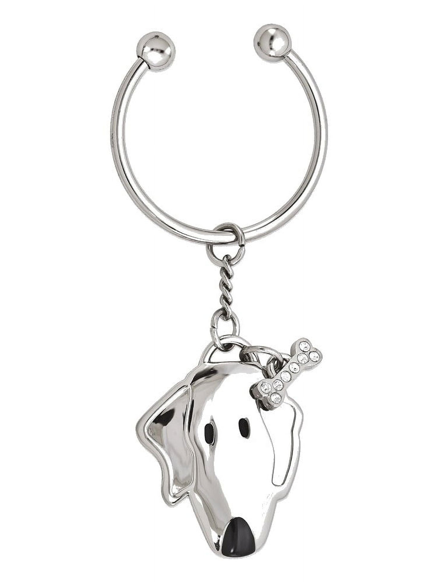Walking Dog with Bone Keyring