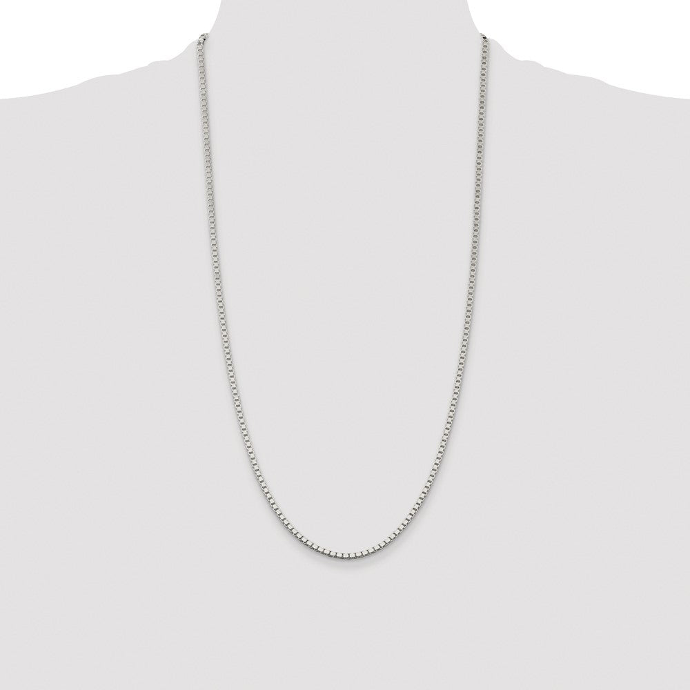 Sterling Silver Rhodium-plated 2.5mm Box Chain