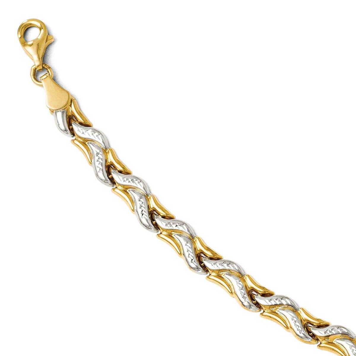 14K w/Rhodium D/C Bracelet