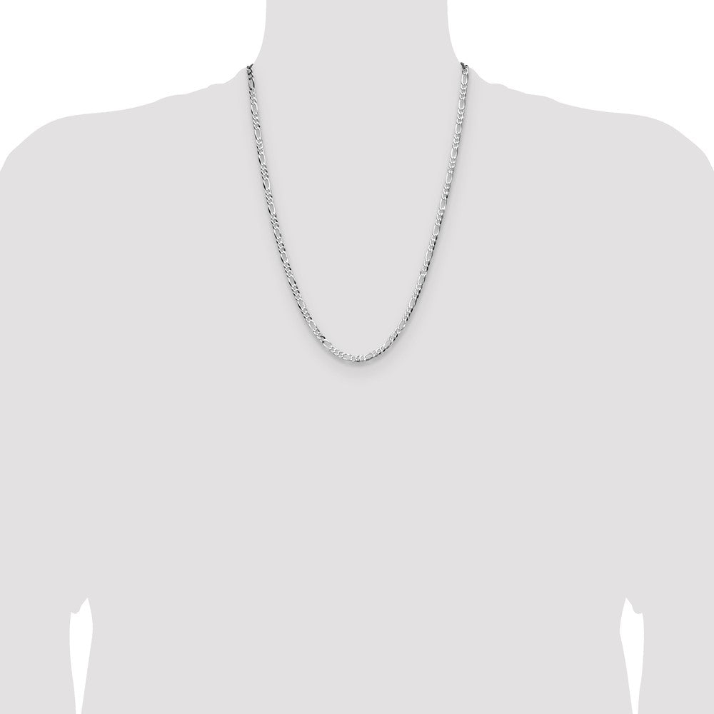 Sterling Silver 4.0mm Lightweight Flat Figaro Chain