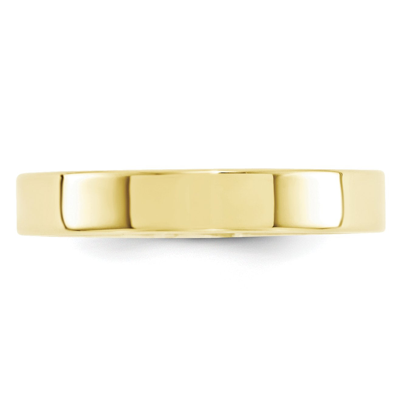 10k Yellow Gold 4mm Standard Weight Flat Comfort Fit Wedding Band Size 5 1FLC040