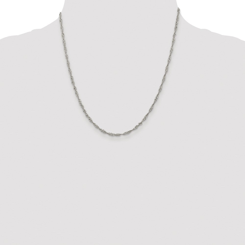 Sterling Silver Rhodium-plated 2.25mm Singapore Chain