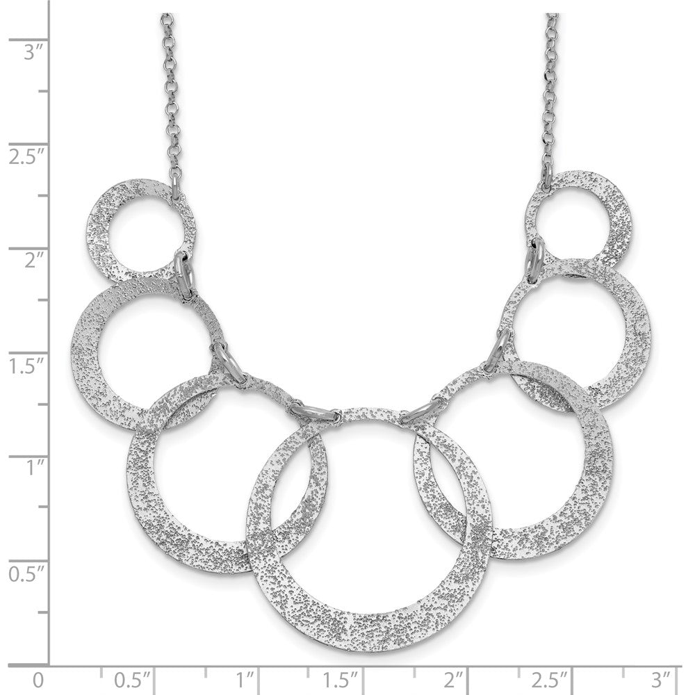 SS Radiant Essence Pol/Textured Circles w/ 2in Ext. Necklace