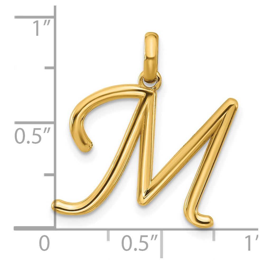 14k Yellow Gold Fancy Letter M