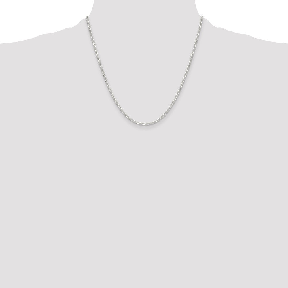 Sterling Silver Polished and D/C 3mm Mariner Link Chain