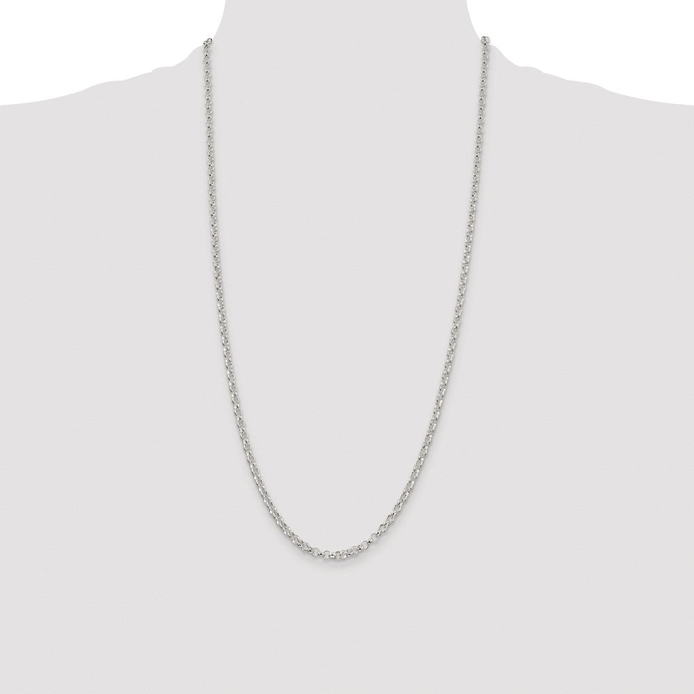 Sterling Silver Rhodium-plated 3.5mm Rolo Chain