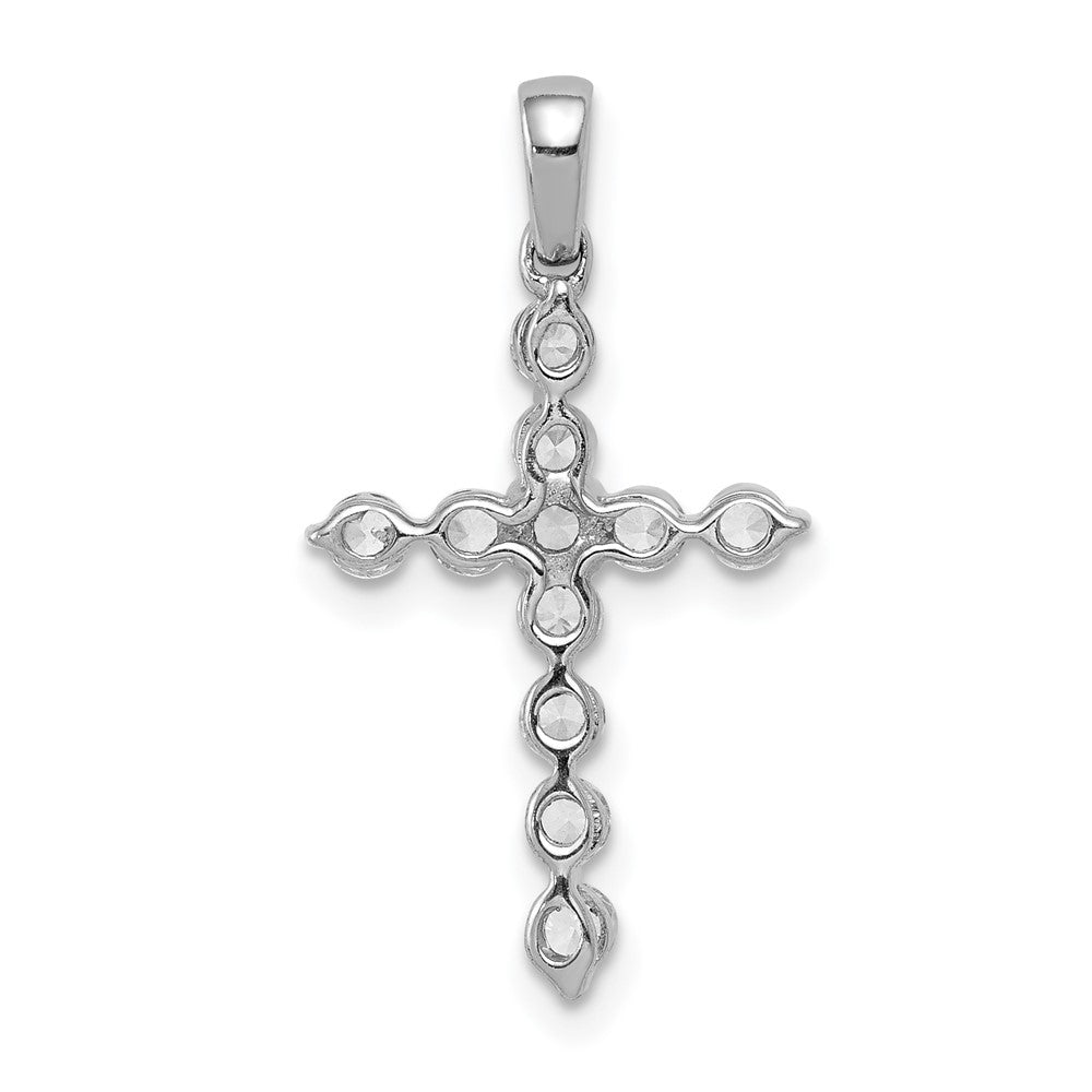 14k White Gold 1/2 carat Lab Grown Diamond VS/SI+ G+ Cross Pendant
