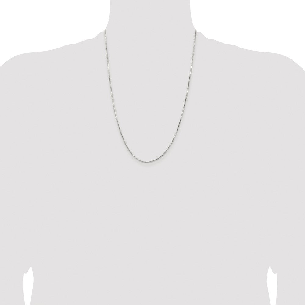 Sterling Silver Rhodium-plated 1.1mm Diamond-cut Round Box Chain