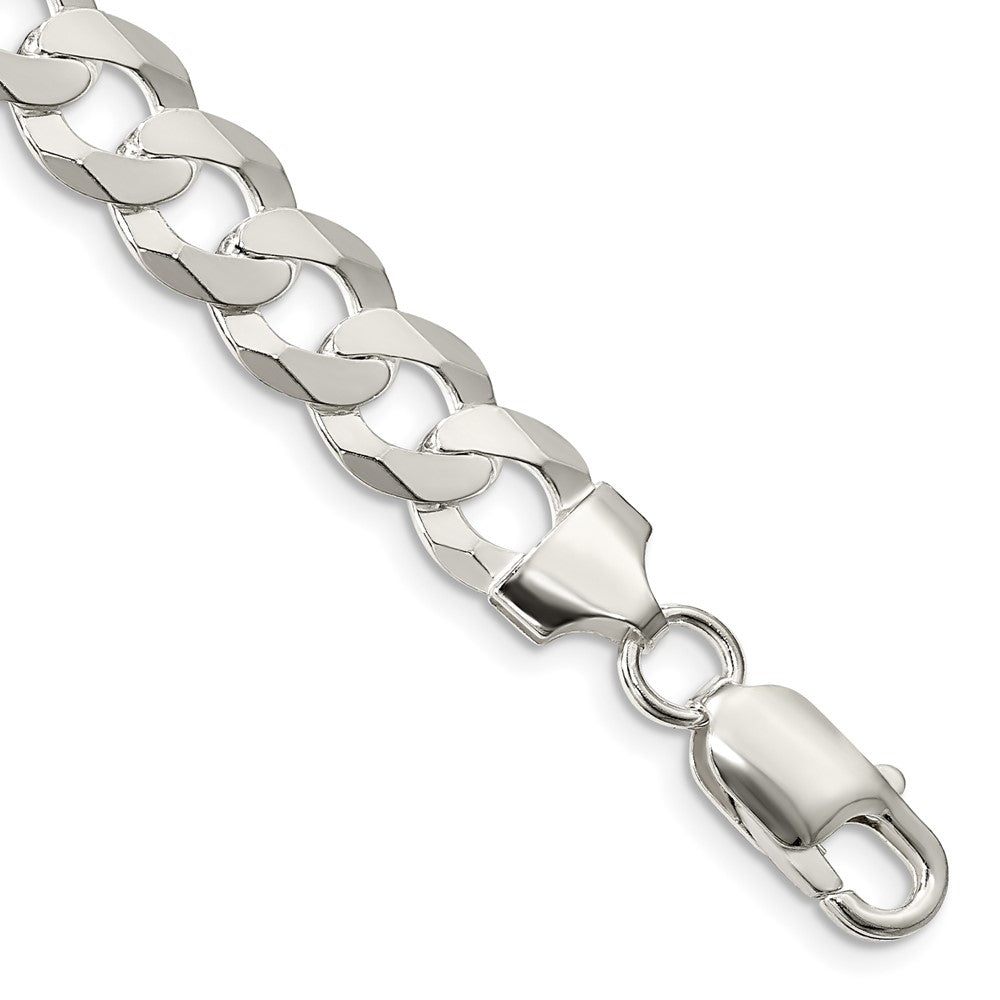 Sterling Silver 8.5mm Flat Curb Chain 9 inches