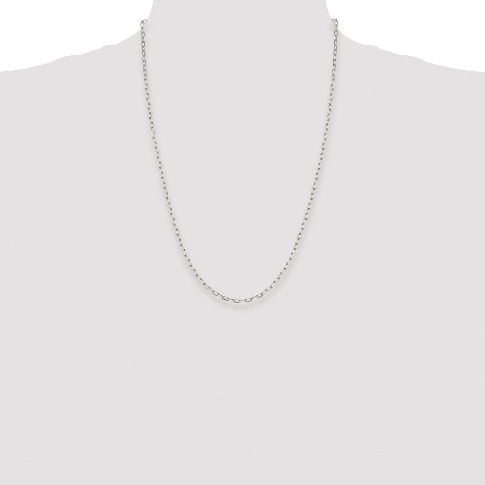 Sterling Silver Rhodium-plated 2.75mm Elongated Open Link Chain