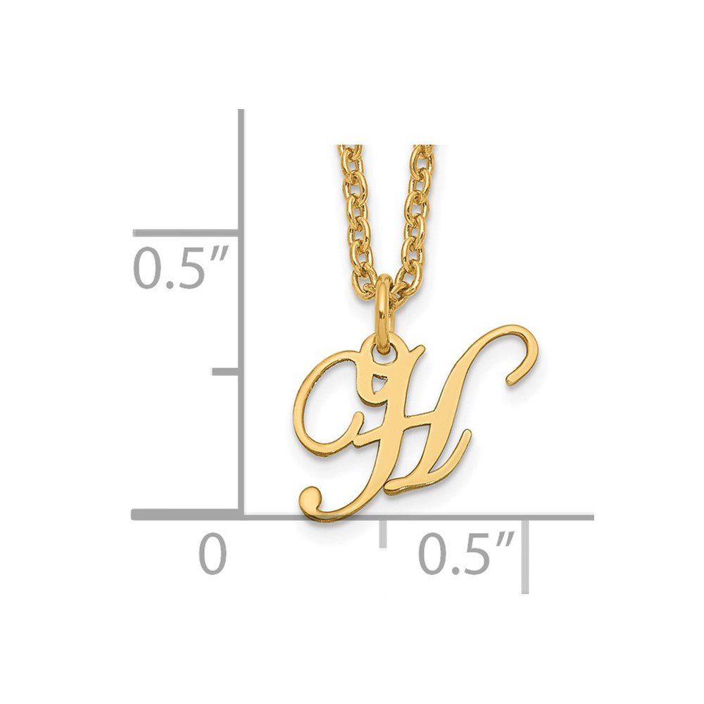 Sterling Silver Gold-plated Letter H Initial Necklace