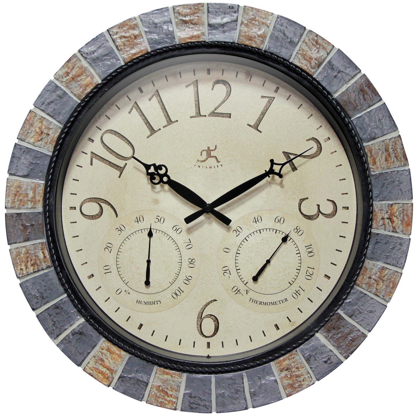 Infinity Instruments Inca II Indoor/Outdoor Circle Natural Multicolor Analog Display 18-inch Wall Clock