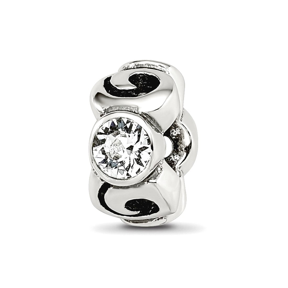 Sterling Silver Reflections April Preciosa Crystal Birthstone Bead
