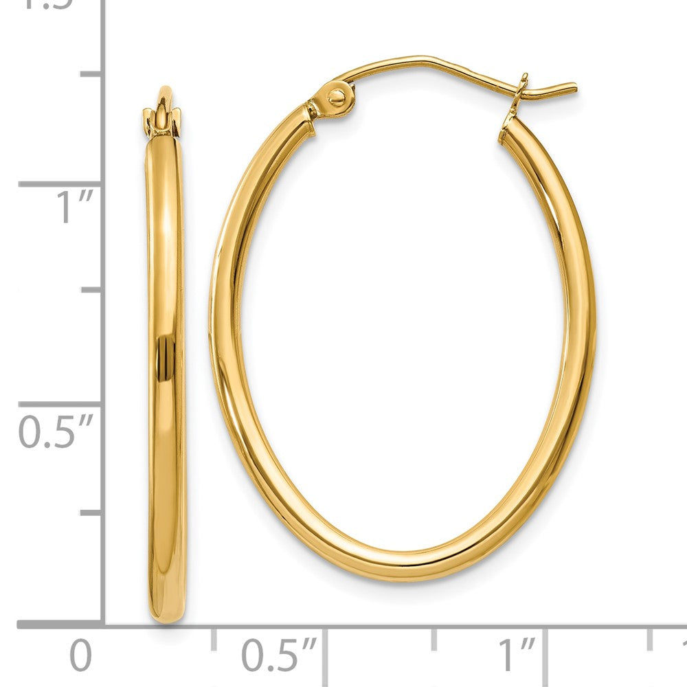 10k Oval Polished Hoop Earring