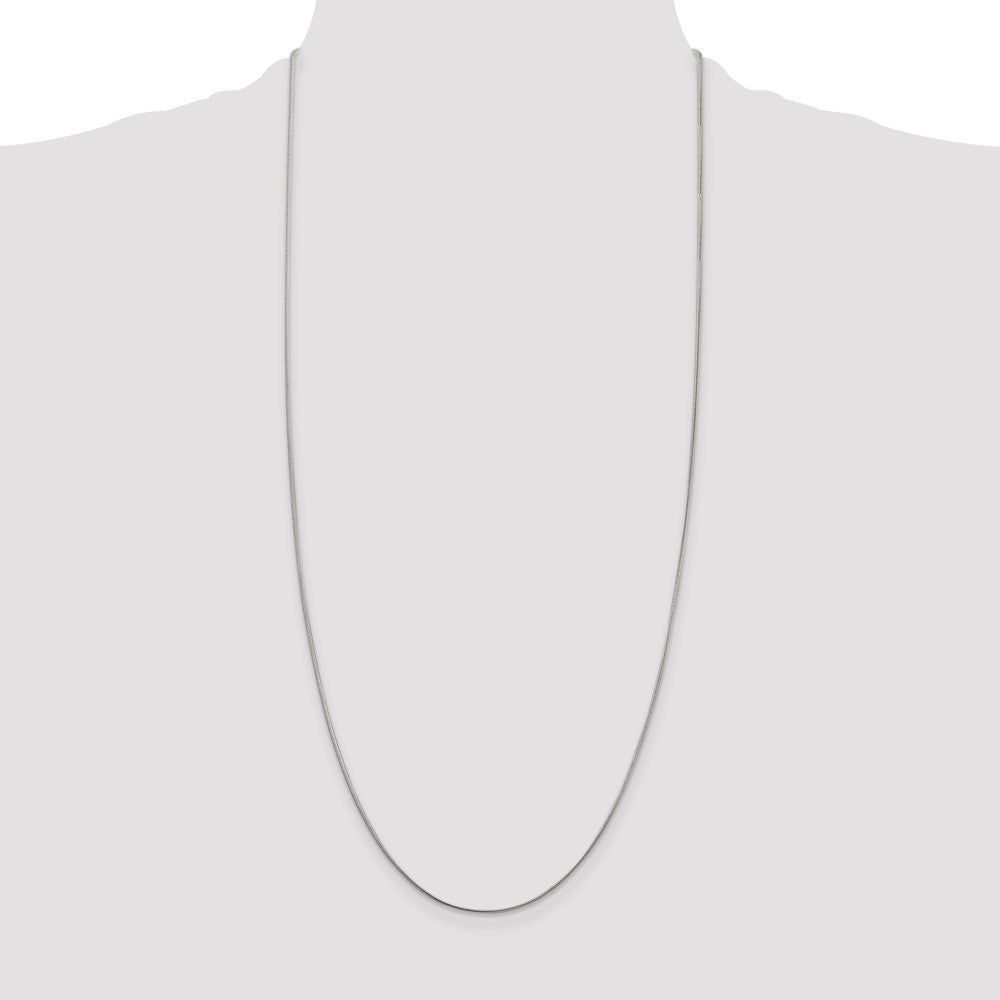 Sterling Silver Rhodium-plated 1mm Round Snake Chain 30 Inches