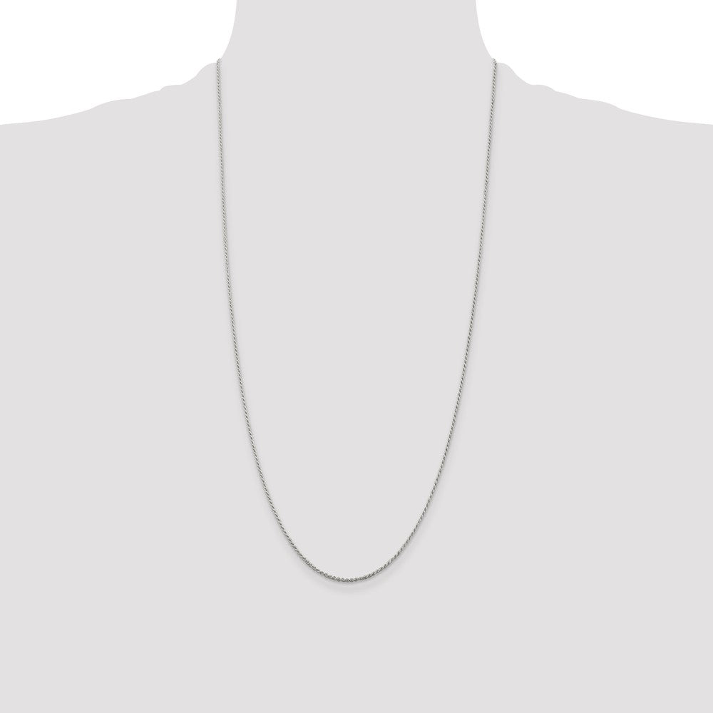 Sterling Silver 1.2mm Diamond-cut Rope Chain 28 Inches