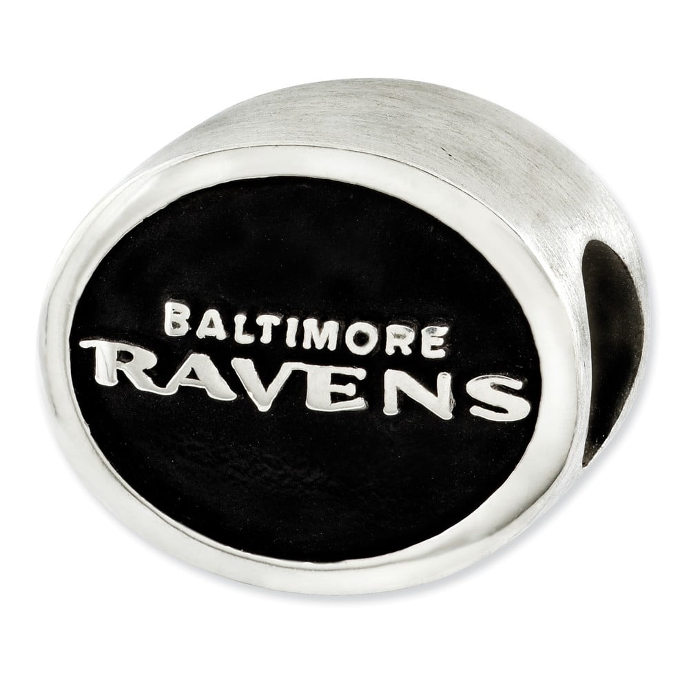 Sterling Silver LogoArt Enameled Baltimore Ravens NFL Bead