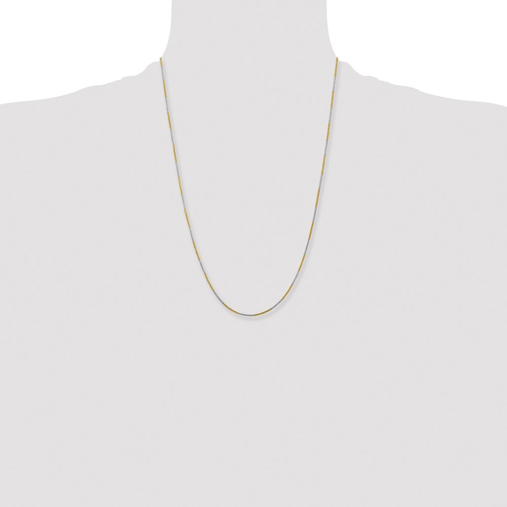 White & Yellow Rhodium over Brass 1.00mm Snake Chain