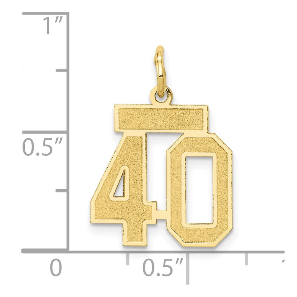 14k Small Satin Number 40 Charm