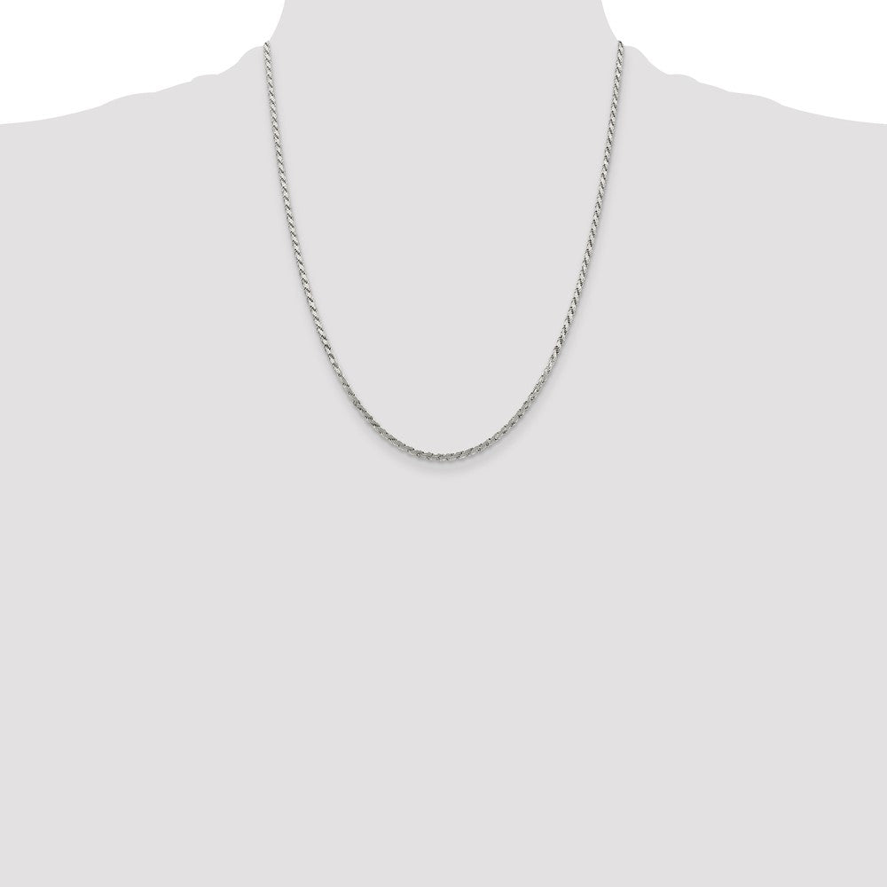 Sterling Silver 2.25mm Flat Rope Chain 22 Inches