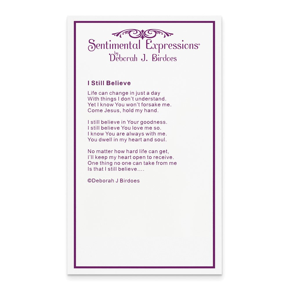 Sentimental Expressions Sterling Silver Rhodium-plated CZ I Still Believe 18in. Necklace 18 Inches