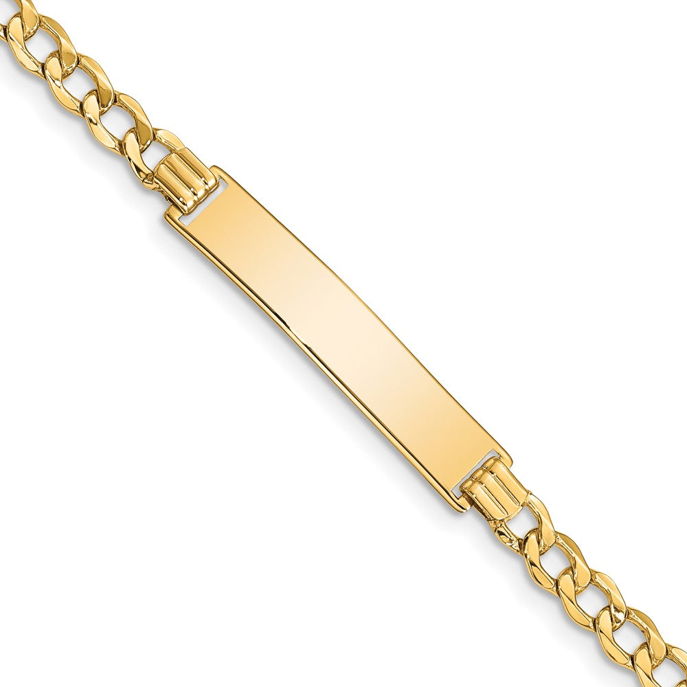 14k Semi-solid Curb Link 6.75mm Id Bracelet 8 inches