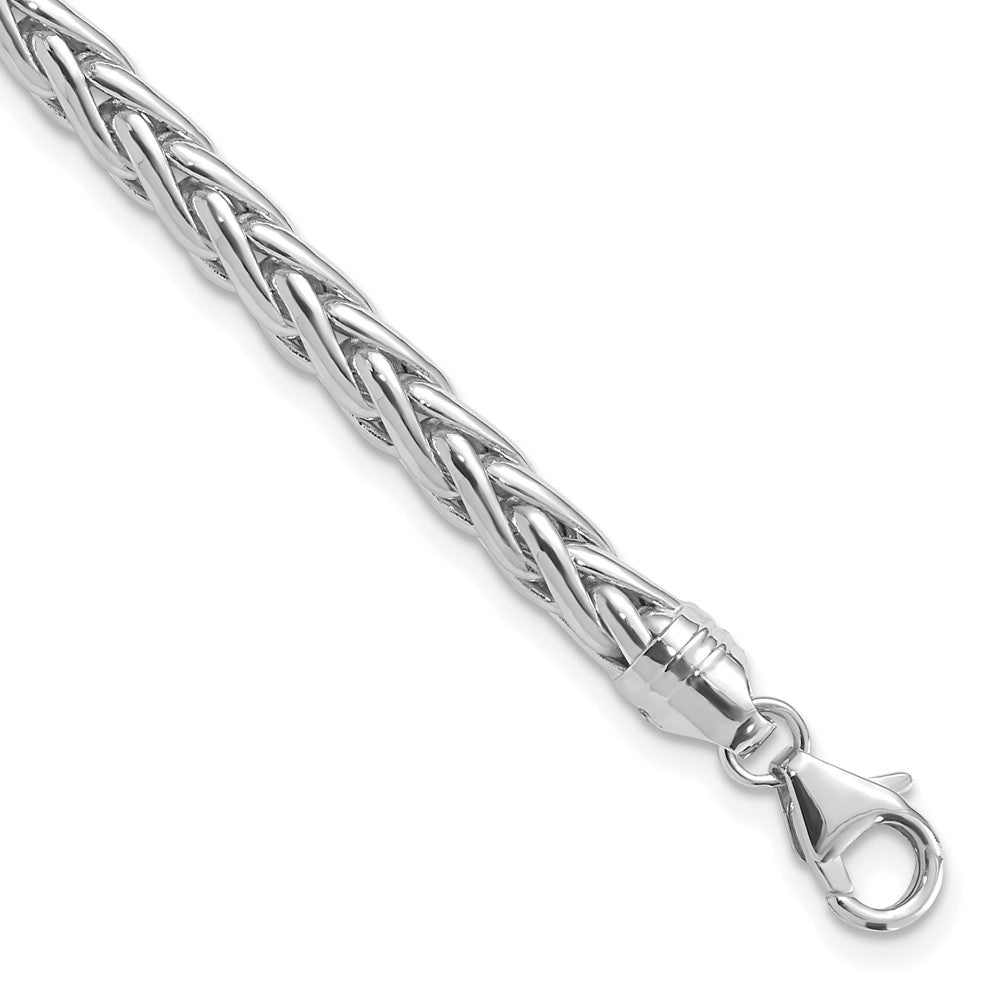 14k White Polished 8.25in Wheat Chain Bracelet 8.25 inches