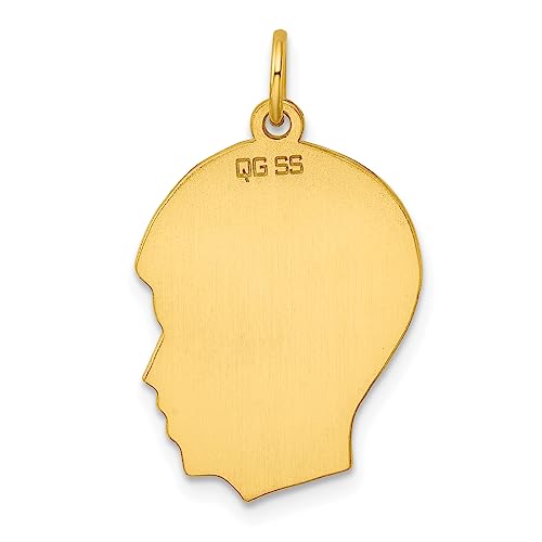 Sterling Silver GP Engraveable Boy Polished Disc Charm