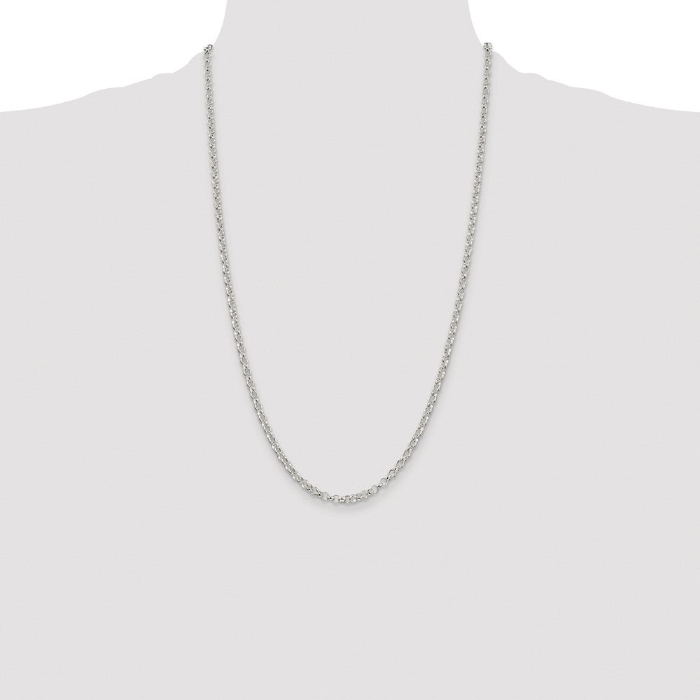 Sterling Silver Rhodium-plated 3.5mm Rolo Chain