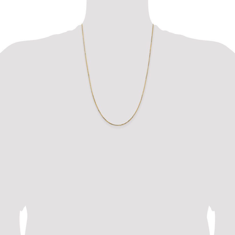 14K 1.10mm Concave Box Chain