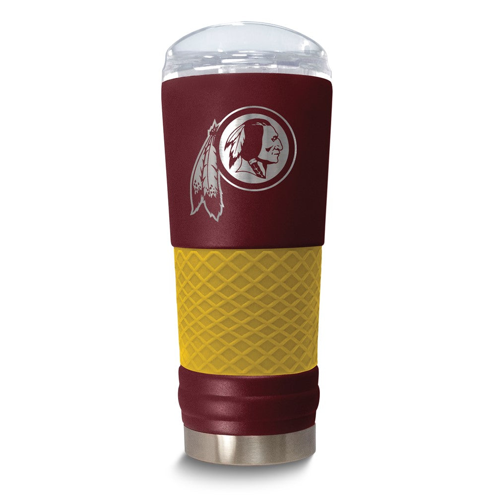 NFL Washington Football Team Stainless Steel Silicone Grip 24 oz. Draft Tumbler with Lid