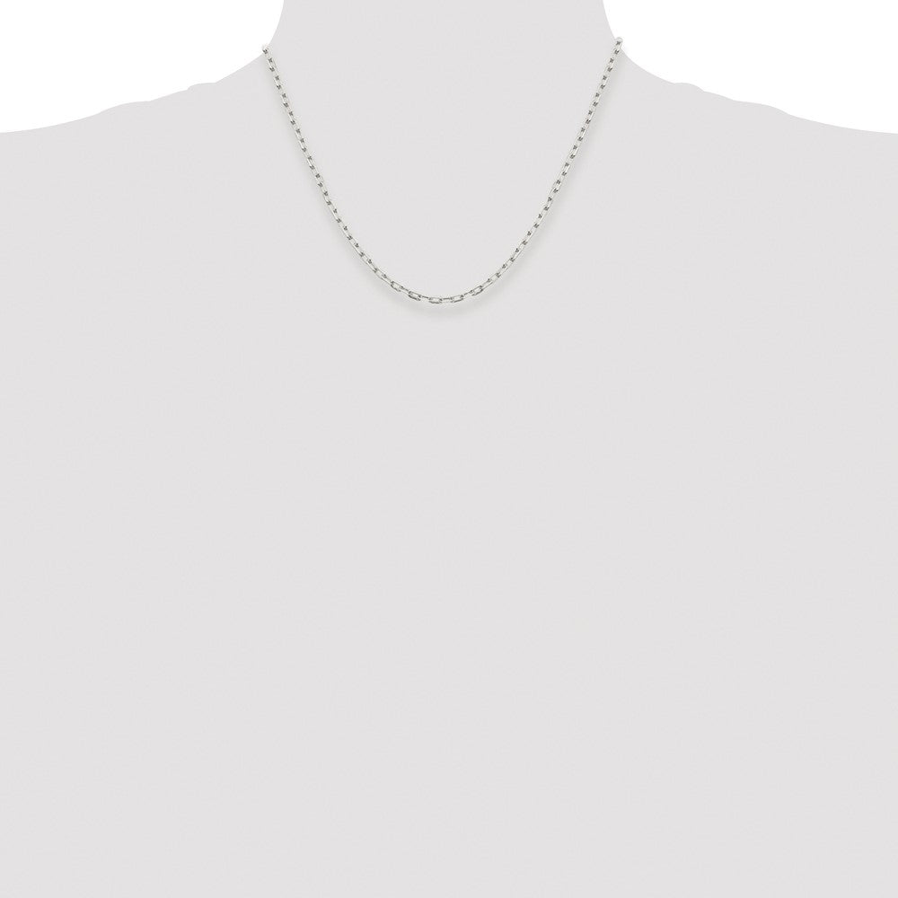 Sterling Silver Rhodium-plated 2.75mm Elongated Open Link Chain