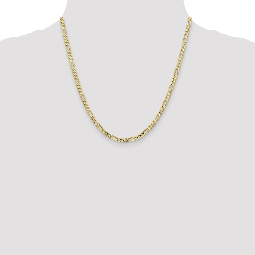 10k 4mm Concave Open Figaro Chain